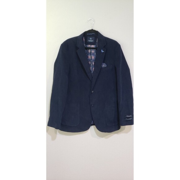Tailorbyrd Men’s Two-Button Navy Blue Corduroy Blazer Sport Coat Jacket Size 44R - Picture 1 of 9